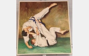 Tableau (crée en 1960) qui a suivi les différents dojos du JC Cognac. Il représente Alcide Gibeau (professeur du JCC) et Jacky Erisset (ceinture bleue)